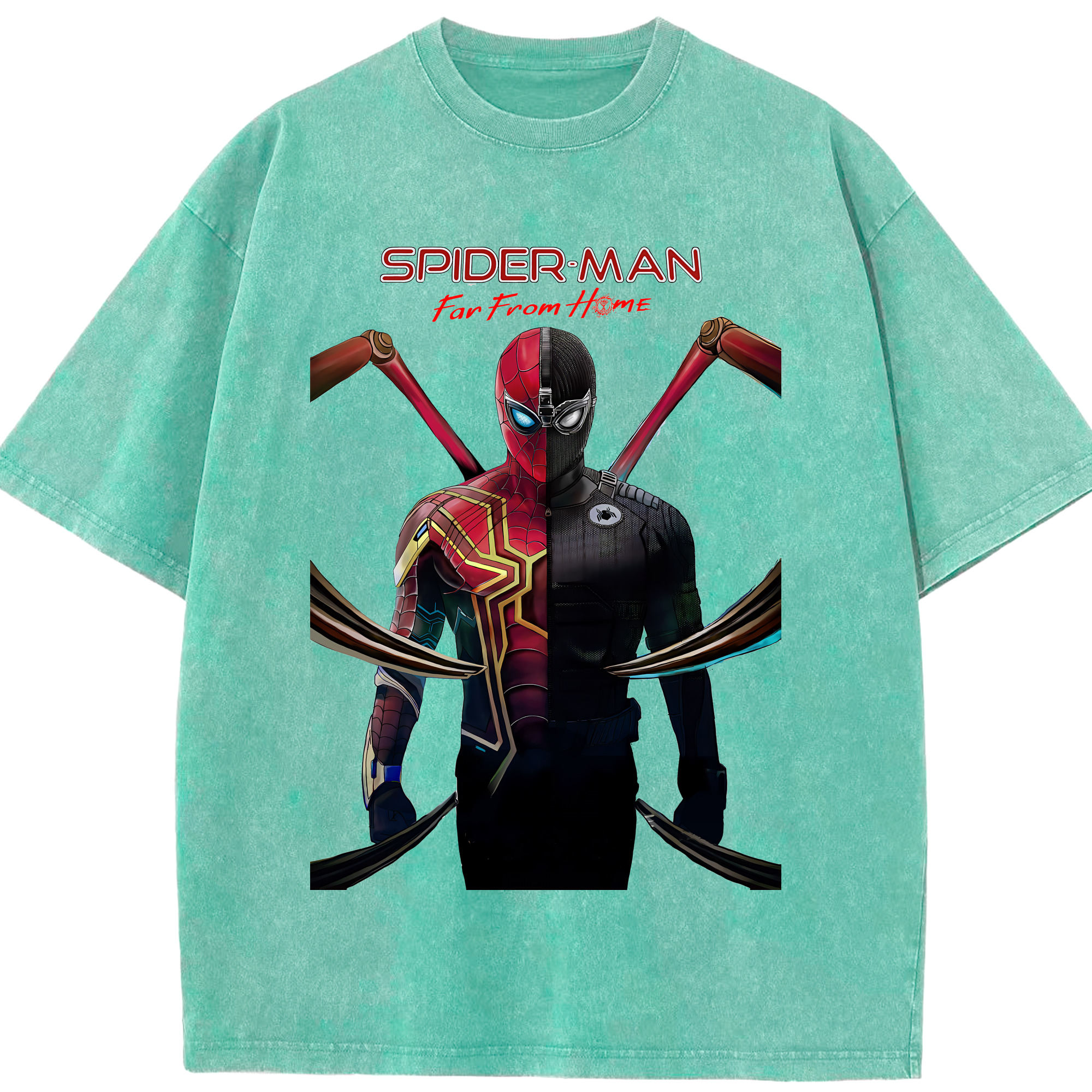 （画像用） Spider Man スパイダーマン 綿100% ヴィンテージ風 半袖Tシャツ（フロントプリント）